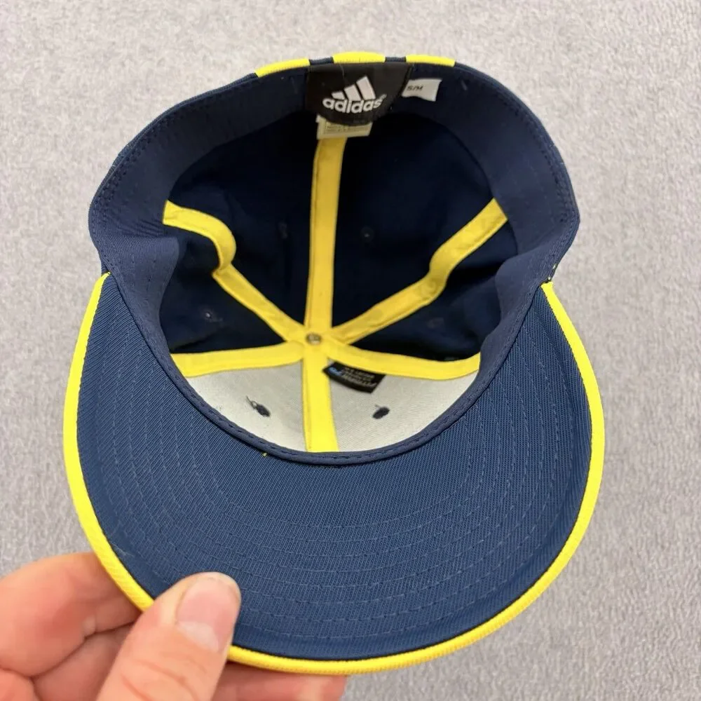 Adidas Michigan Wolverines Aeroready Flex Fit Hat S/M Navy Maize NCAA Cap